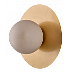 Бра круглое с плафоном из натурального камня на латунном основании Cryptocrystalline Stone варинант исполнения - 1 | Loft Concept в Барнауле