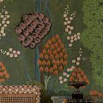 Обои ручная роспись Malwa Original colourway on Olive tobacco варинант исполнения - 2 | Loft Concept в Барнауле