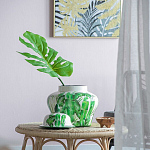 Ваза с зелёными листьями и крышкой Vase Green Leaves варинант исполнения - 1 | Loft Concept в Барнауле
