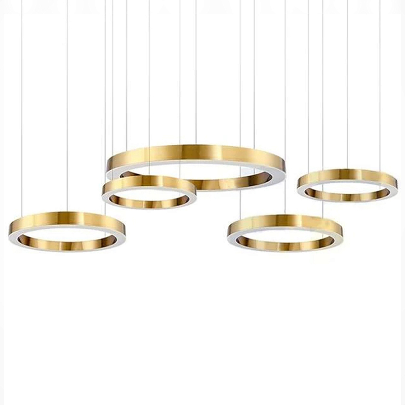 Люстра Light Ring Horizontal Латунь Глянцевое золото Латунь в Барнауле | Loft Concept 