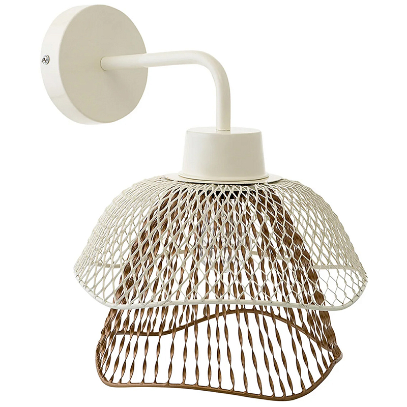Бра с сетчатым металлическим абажуром Beige Gold Mesh Lampshade Бежевый Золотой Бра с сетчатым металлическим абажуром Beige Gold Mesh Lampshade Бежевый Золотой в Барнауле | Loft Concept