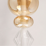 Подвесной светильник с вертикальной композицией из прозрачных и янтарных стеклянных шаров и ромбов Gabriel Scott Luna варинант исполнения - 4 | Loft Concept в Барнауле