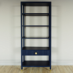 Стеллаж Elsa Dreams Blue со стеклянными полками и ящиком варинант исполнения - 4 | Loft Concept в Барнауле