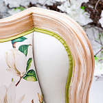 Диван двухместный из натурального бука золотистый с изображением птиц и цветов Blooming Birds варинант исполнения - 2 | Loft Concept в Барнауле