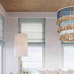 Люстра трехъярусная с декором из круглых деревянных бусин с кисточками Blue Wooden Beads Chandelier варинант исполнения - 4 | Loft Concept в Барнауле