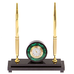 Часы настольные с двумя ручками из натурального камня Stone Clock варинант исполнения - 6 | Loft Concept в Барнауле