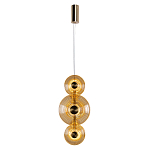 Подвесной светильник светодиодный со стеклянными плафонами янтарного цвета в форме дисков Savio Glass Disc варинант исполнения - 2 | Loft Concept в Барнауле