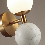 Бра с шарообразным матовым плафоном и шаром из камня на металлическом основании Orb Essence варинант исполнения - 6 | Loft Concept в Барнауле