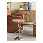 Столик с круглой стеклянной столешницей и корпусом в виде двух павлинов на ветке Table Two Peacocks варинант исполнения - 9 | Loft Concept в Барнауле