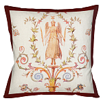 Декоративная подушка бежевая с растительным орнаментом Raffael Angel Beige Red Cushion варинант исполнения - 1 | Loft Concept в Барнауле