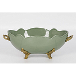 Чаша зеленого цвета из фарфора с волнообразным краем Eden Garden porcelain and bronze варинант исполнения - 3 | Loft Concept в Барнауле