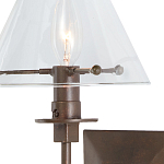 Бра с прозрачным стеклянным абажуром в форме конуса Bartolomeo Bronze варинант исполнения - 1 | Loft Concept в Барнауле