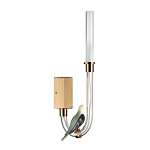 Бра с прозрачной изогнутой трубкой и декоративной фигуркой птицы Ganthea варинант исполнения - 1 | Loft Concept в Барнауле