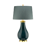 Настольная лампа с коническим дымчато-зелёным абажуром из искусственного шёлка Quintiesse варинант исполнения - 2 | Loft Concept в Барнауле