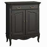 Буфет черный из массива бука с ящиком и 2-мя дверцами в стиле прованс Black Provence варинант исполнения - 1 | Loft Concept в Барнауле