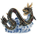 Декоративная фарфоровая статуэтка Китайский дракон на облаке Зеленый варинант исполнения - 1 | Loft Concept в Барнауле