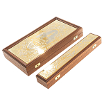 Нарды настольные из натурального камня лазурит и долерит Backgammon from Stone варинант исполнения - 12 | Loft Concept в Барнауле