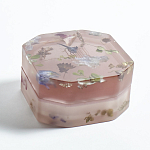 Шкатулка из эпоксидной смолы с цветами розовая Epoxy Resin Square Box Pink варинант исполнения - 5 | Loft Concept в Барнауле
