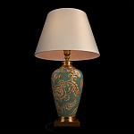 Настольная лампа бирюзовая с цветочным принтом Turquoise Flight варинант исполнения - 4 | Loft Concept в Барнауле