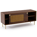 ТВ-тумба из ореха с плетеным декором Eland Wooden Wicker TV Stand варинант исполнения - 2 | Loft Concept в Барнауле