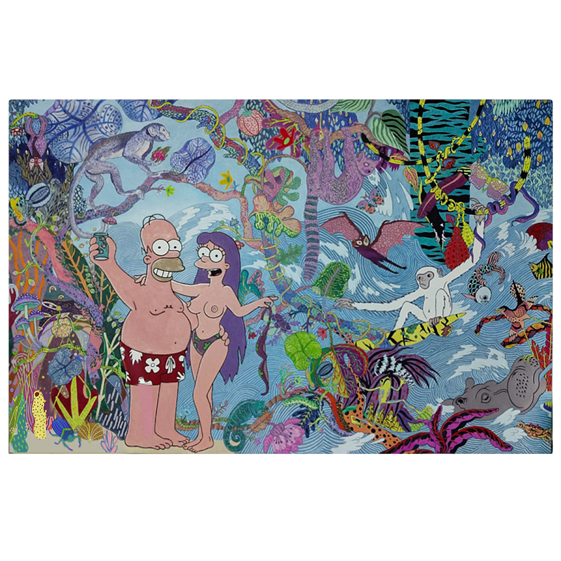 Арт Homer Simpson in Paradise II картина на холсте Симсоны  Мульти в Барнауле | Loft Concept 