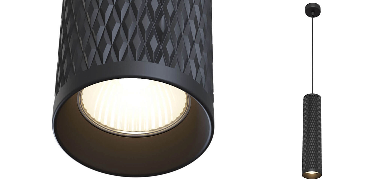 Подвесной светильник Trumpet tube black rhombus Подвесной светильник Trumpet tube black rhombus - Loft-Concept в Барнауле