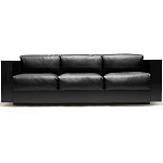 Дизайнерский кожаный диван черный Poltronova Saratoga Sofa варинант исполнения - 2 | Loft Concept в Барнауле