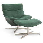 Кресло вращающееся с подставкой для ног зеленое Verdante варинант исполнения - 1 | Loft Concept в Барнауле