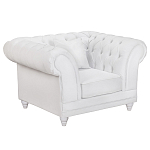 Кресло низкое с мягкой обивкой из велюра на 4-х ножках из массива березы Sophie Armchair white варинант исполнения - 1 | Loft Concept в Барнауле