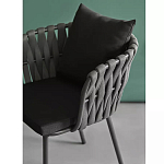 Стул мягкий с декором в виде плетеных лент на спинке и подлокотниках Semicircular Chair Decorated with Ribbons варинант исполнения - 4 | Loft Concept в Барнауле