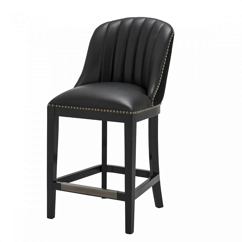 Полубарный стул Eichholtz Counter Stool Balmore Черный Латунь Античная полированная Полубарный стул Eichholtz Counter Stool Balmore Черный Латунь Античная полированная в Барнауле | Loft Concept