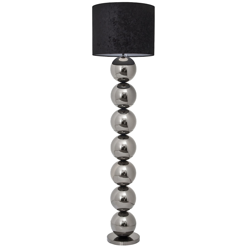 Торшер с основанием в виде металлических сфер Balance Floor Lamp Black Черный Темный хром Торшер с основанием в виде металлических сфер Balance Floor Lamp Black Черный Темный хром в Барнауле | Loft Concept