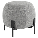 Пуф в ткани букле серого цвета Pikelet варинант исполнения - 1 | Loft Concept в Барнауле