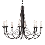 Люстра черного цвета ручной работы с канделябрами и переплетенной проволочной драпировкой Elstead Lighting варинант исполнения - 5 | Loft Concept в Барнауле