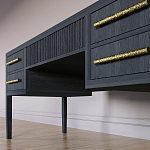 Большой Рабочий стол Primo с 5 выдвижными ящиками Черный дуб варинант исполнения - 3 | Loft Concept в Барнауле