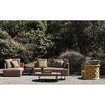 Дизайнерский уличный диван из массива дерева с плетеной спинкой PALINFRASCA Sofa варинант исполнения - 23 | Loft Concept в Барнауле