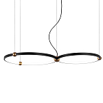 Люстра подвесная светодиодная черный металл Ring Horizontal варинант исполнения - 8 | Loft Concept в Барнауле