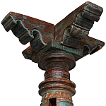 Антикварная колонна из массива тика Unique Indian Antique Column варинант исполнения - 2 | Loft Concept в Барнауле