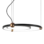 Люстра подвесная светодиодная черный металл Ring Horizontal варинант исполнения - 1 | Loft Concept в Барнауле