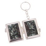 Зеркало брелок складное двухстороннее из натурального камня Серафинит Stone Mirrors варинант исполнения - 2 | Loft Concept в Барнауле