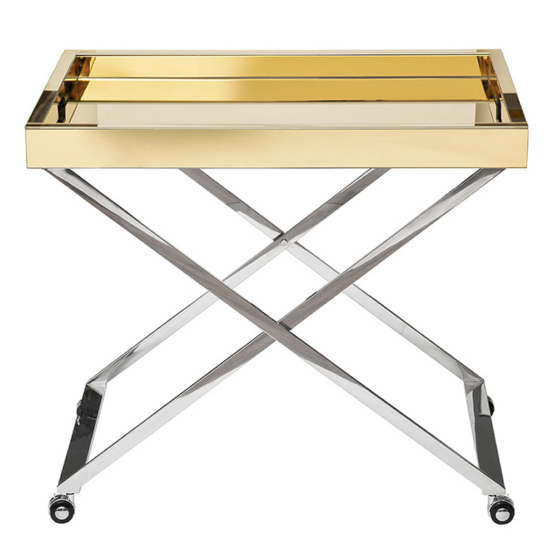 Стол сервировочный с зеркальной золотой столешницей Splendid Serving Table Золотой Хром Стол сервировочный с зеркальной золотой столешницей Splendid Serving Table Золотой Хром в Барнауле | Loft Concept