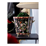 Кашпо из фарфора черная с цветочной росписью и бронзовой стрекозой Spring Garden варинант исполнения - 4 | Loft Concept в Барнауле