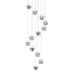 Люстра каскадня с 12-ю прозрачными шарообразными плафонами Bubbles Bocci варинант исполнения - 1 | Loft Concept в Барнауле