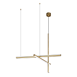 Люстра с 3-мя  пересекающимися цилиндрическими плафонами на тонких тросах Trumpet tube варинант исполнения - 2 | Loft Concept в Барнауле