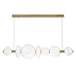 Подвесной светильник линейный с прозрачными стеклянными шарами разного диаметра Eurofase варинант исполнения - 11 | Loft Concept в Барнауле
