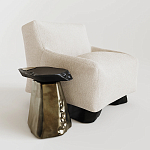 Кресло Cannes с мягкой обивкой букле молочного цвета  варинант исполнения - 1 | Loft Concept в Барнауле