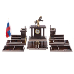 Настольный письменный набор из природного камня обсидиана с декором в виде Коня Team leader варинант исполнения - 1 | Loft Concept в Барнауле