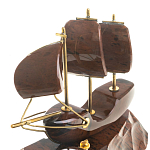 Часы настольные в виде парусника из натурального камня Обсидиан Sailboat Stone Clock варинант исполнения - 3 | Loft Concept в Барнауле