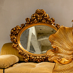 Зеркало настенное золотое с ажурным резным орнаментом Classic Ornament Mirror варинант исполнения - 3 | Loft Concept в Барнауле