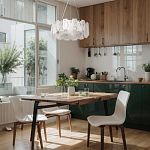 Люстра круглая с подвесными прямоугольными пластинами из стекла Glacier Panels варинант исполнения - 11 | Loft Concept в Барнауле